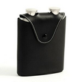Twin Flasks in Black Leather Case - 6 Oz. (2 x 3 Oz.)